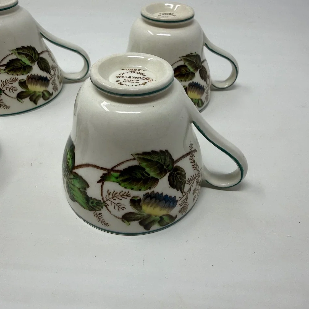 Wedgwood of Etruria Barlaston Surrey Teacups Set of 4 Floral Botanical
